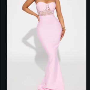 Fashion Nova Strapless Pink Dress